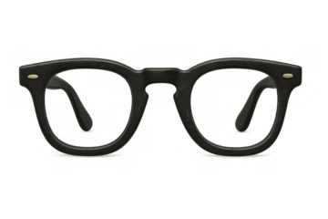 Black framed eyeglasses providing visual correction and style, representing concepts of education, wisdom, and trendy accessories