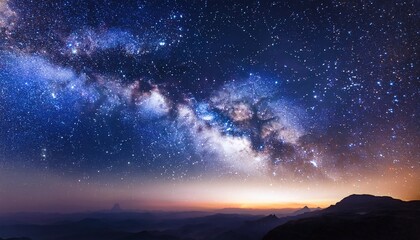 Night Sky Universe Filled With Stars Nebula And Galaxy