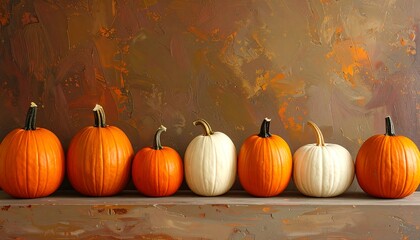 Autumnal Array - A Colorful Pumpkin Collection for Fall Decor.