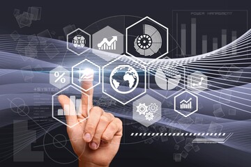 Growth market graph of investment abstract background