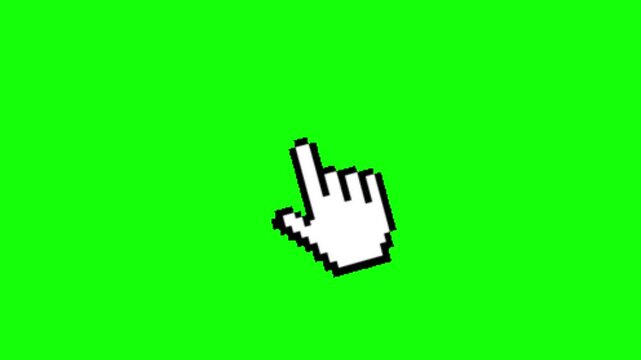 A vector hand cursor icon is a digital symbol used on a computer web interface to click or point like a finger on a button