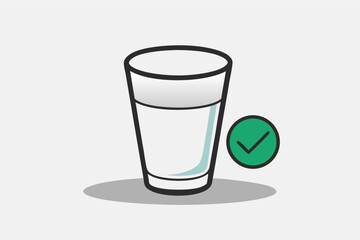 A glass of water is illustrated near a green checkmark, indicating hydration is important