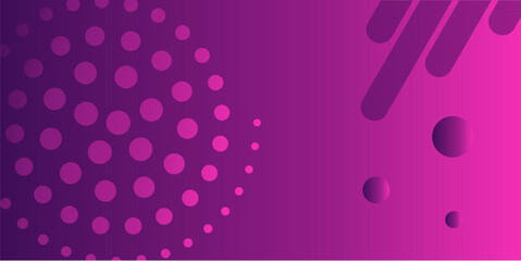 Vibrant Pink and Purple Gradient Abstract Background with Halftone Dot Pattern and Shapes