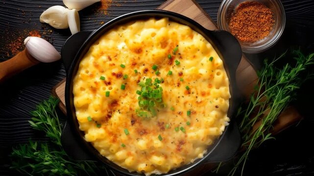 Macaroni and cheese with chives  