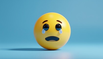 Fototapeta premium Rendered Image Of The Laughing/Crying Emoji. The Emoji Is Commonly Used To Express Feelings Of Joy, Laughter, Or Amusement In Messages.