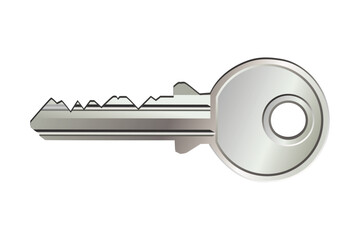 Vector silver key on transparent background