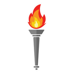 Burning Torch Vector Illustration. Perfect for themes related to sports ceremonies, victory, celebrations, mythology, ancient culture, leadership, passion, freedom.