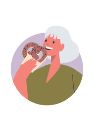 Elderly woman eating pretzel avatar