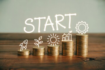Start up business growth investment strategy and financial planning concept