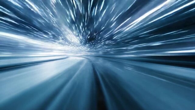Journey Through Technology: Visuals of rapid movement into the future, and embodying the fast-paced nature of innovation and technological advancement.