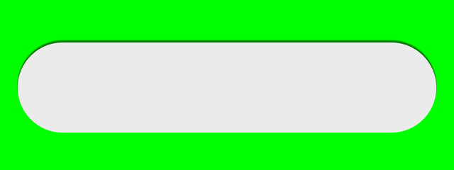 Obraz premium green speech bubble, white square button with reflection, white blank speech bubble, ratio 5;1. white background with shadow of rectangle isolated on transparent background