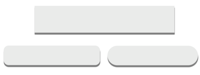 white square button with reflection, white blank speech bubble, ratio 5;1. white background with shadow of rectangle isolated on transparent background