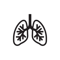 Human Lungs Silhouette Icon for Medical and Healthcare Designs