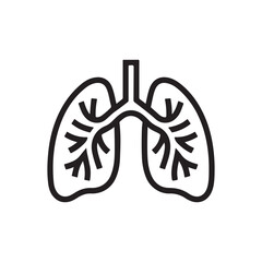 Human Lungs Silhouette Icon for Medical and Healthcare Designs
