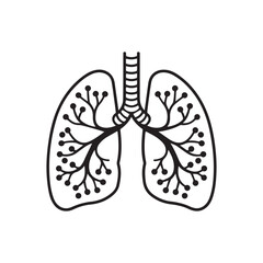 Human Lungs Silhouette Icon for Medical and Healthcare Designs