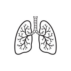 Human Lungs Silhouette Icon for Medical and Healthcare Designs