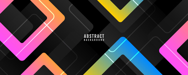 3D colorful abstract background overlap layer on dark space with rhombus lines effect decoration. Modern graphic design element cutout style concept for web, art, flyer, card, or brochure cover