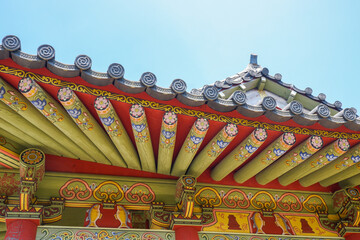 Korean style wall and roof, bukchon hanok villageTraditional Korean style architecture in Seoul South Korea.