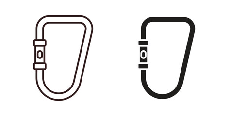 Carabiner icon concept. Glyph vector illustration isolated. Simple solid style. © Opps