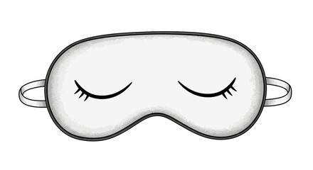Sleep mask with closed eyes in minimalist design for restful sleep