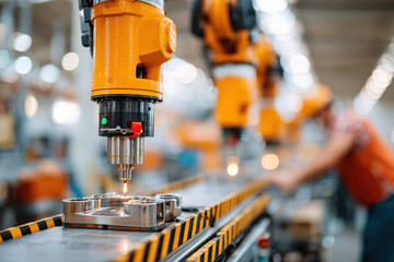 Fototapeta premium Robotic arm in industrial automation
