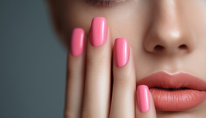 Naklejka premium Luxurious Beauty: Manicure And Makeup For Beautiful Women. Nail Art, Gorgeous Nails, And Glamorous Makeup For Stunning Faces.