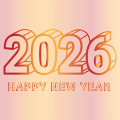 Happy New Year 2026, Gradient Text Design For Celebration Design Project Management And Holiday Applications

