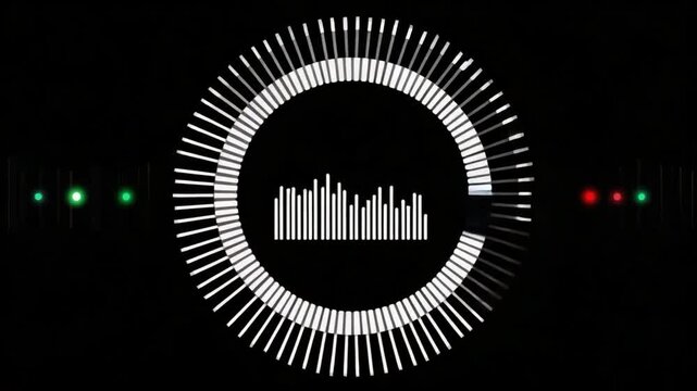 Auditory Waveform: A compelling digital rendering of a sound wave pattern, capturing the essence of audio visualization. Evoking a sense of sonic energy and technological precision.