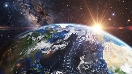 4K Sunrise Earth View Capturing the Hopeful Concept of New Beginnings Perfect for Advertising Campaigns, Cooking Shows, or Inspirational Videos.