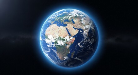 Fototapeta premium Stunning view of earth from space highlighting africa and europe