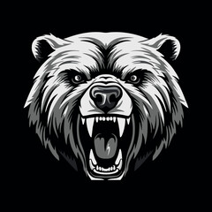 Fototapeta premium Bear Head Logo, Fierce Bear Vector, Modern Animal Emblem Design