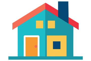 Vector illustration of a residential house icon on white background for real estate business and construction architecture