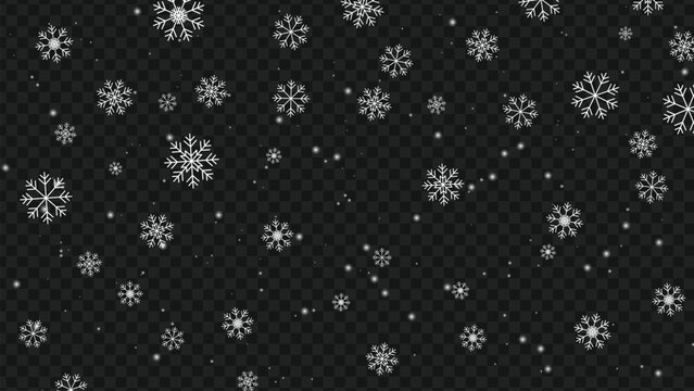 Falling snowflakes winter background for seasonal holiday designs and festive decoration projects - Powered by Adobe