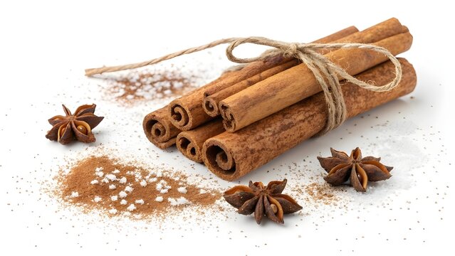 christmas cinnamon sticks isolated on white or transparent png
