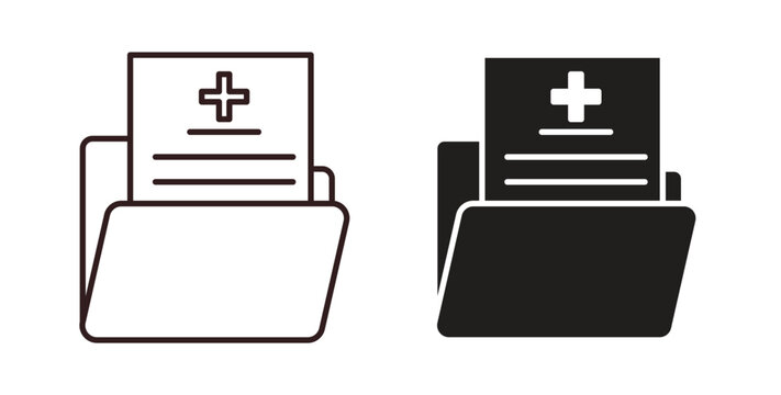 Medical history icon concept. Glyph vector illustration isolated. Simple solid style.