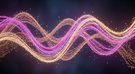 Colorful wave patterns create a mesmerizing visual effect in a digital art piece showcasing vibrant movement and light