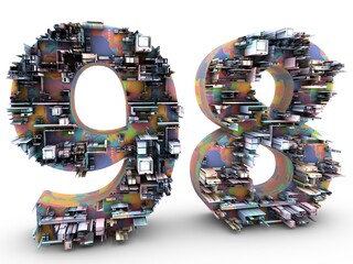 Zahl acht&shy;und&shy;neunzig technisch