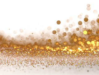 Golden Glowing Particle Dust Exploding on Transparent Backdrop with Glitter Confetti and Sparkle Light Effect for Luxurious Decoration Template Use Exactly 200 Characters