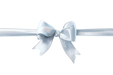 Blue satin bow with ribbon for gift wrapping