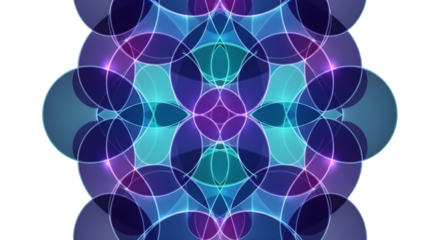 Abstract geometric light pattern isolated on transparent background