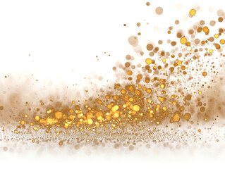 Shiny Gold Glitter Confetti Falling on Transparent Alpha Background for Festive Decoration Resource and Graphic Design Element Use Exactly 200 Characters