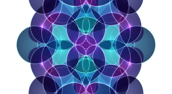 Abstract geometric light pattern isolated on transparent background