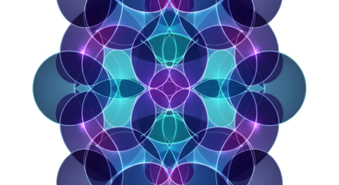 Abstract geometric light pattern isolated on transparent background