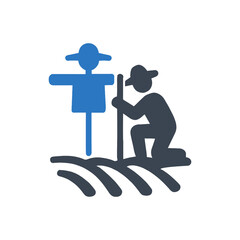 Farmer Installing Scarecrow icon