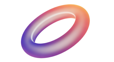 Gradient torus shape isolated on transparent background