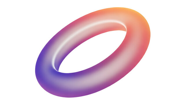 Gradient torus shape isolated on transparent background - Powered by Adobe