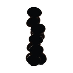 Abstract stacked oval shapes silhouette