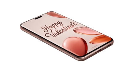 Elegant Valentine's Day greeting on smartphone.