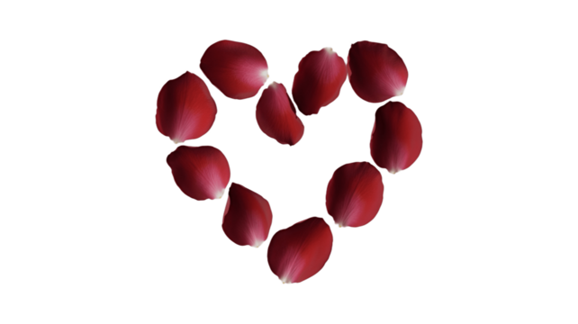 A heart made of red rose petals symbolizing love. - Powered by Adobe