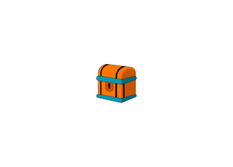 Vector illustration of a cartoon chest in retro style